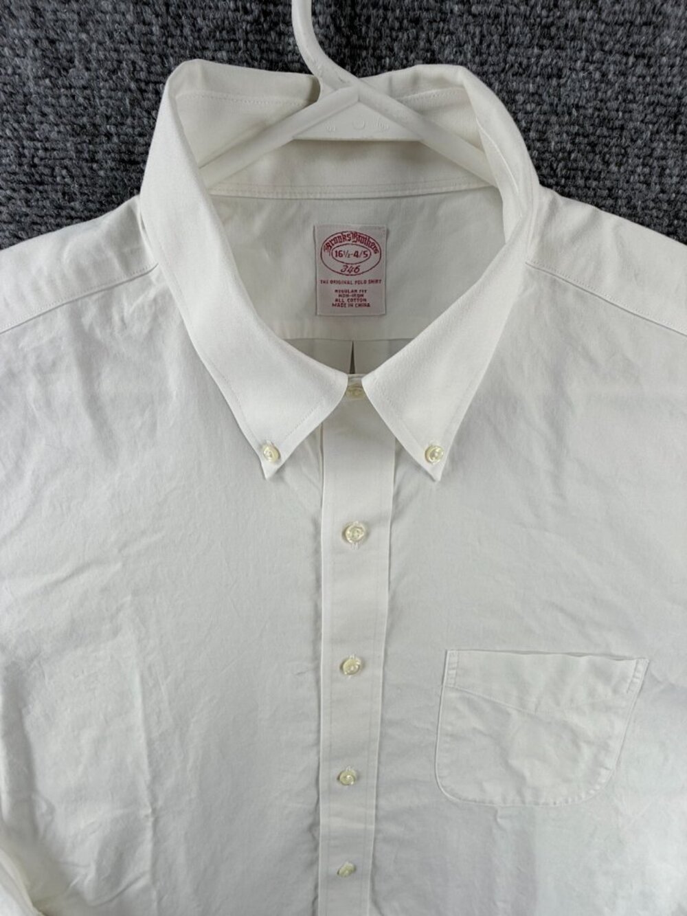 Brooks Brothers Non-Iron Button-Down 16.5 4/5 Cotton White Long Sleeve Shirt